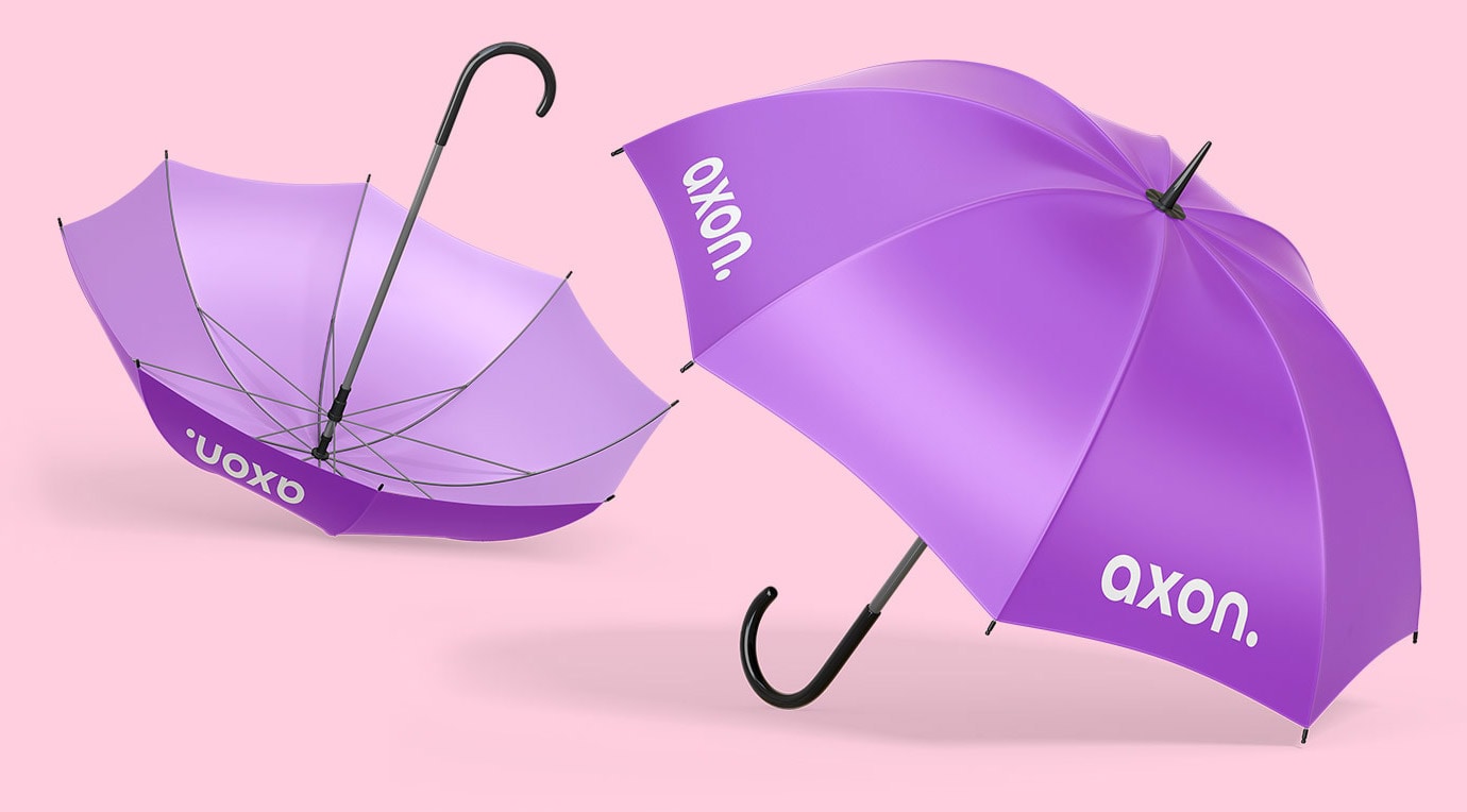 Regenschirme mit Logo.