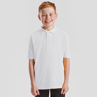 Fruit of the Loom 65/35 Kids Polo - white