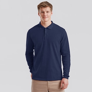 Fruit of the Loom Premium Long Sleeve Polo - navy
