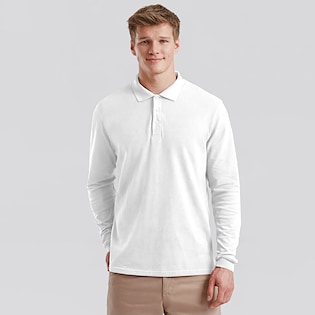 Fruit of the Loom Premium Long Sleeve Polo - white