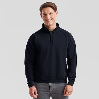 Fruit of the Loom Classic Zip Neck Sweat - deep navy
