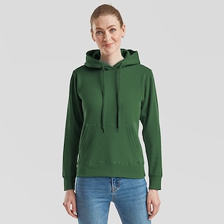 Fruit of the Loom Lady-Fit Classic Hooded Sweat - bottle green