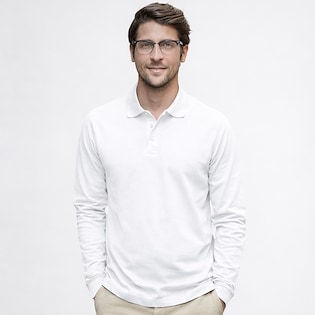 Tee Jays Luxury Stretch Long Sleeve Polo - white