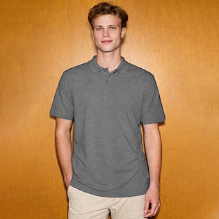 Neutral Mens Classic Polo - dark heather grey