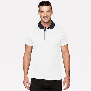 Kariban Men´s Two-Tone Jersey Polo Shirt - white/ navy