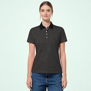 Kariban Ladies´ Two-Tone Jersey Polo Shirt - dark grey heather/ black