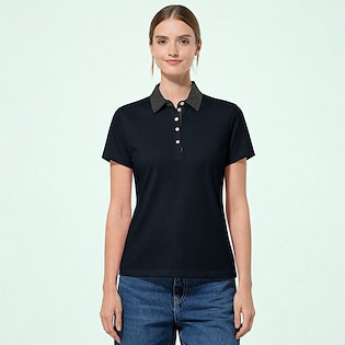 Kariban Ladies´ Two-Tone Jersey Polo Shirt - navy/ dark grey heather