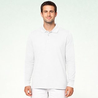 Kariban Men´s Long-Sleeved Pique Polo Shirt - white