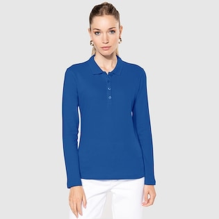 Kariban Ladies´ Long-Sleeved Pique Polo Shirt - light royal blue