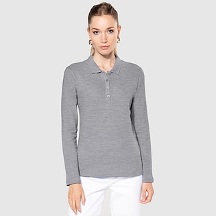 Kariban Ladies´ Long-Sleeved Pique Polo Shirt - oxford grey