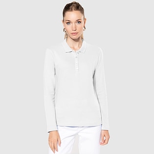 Kariban Ladies´ Long-Sleeved Pique Polo Shirt - white
