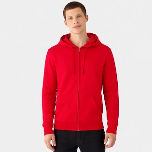 B&C Organic Zipped Hood - red