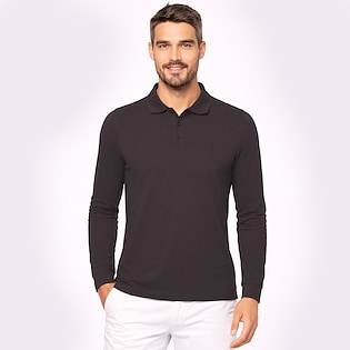 Kariban Bell Men's Long-Sleeved Polo Shirt - dark grey