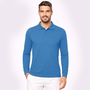 Kariban Bell Men's Long-Sleeved Polo Shirt - tropical blue