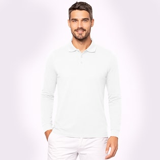 Kariban Bell Men's Long-Sleeved Polo Shirt - white