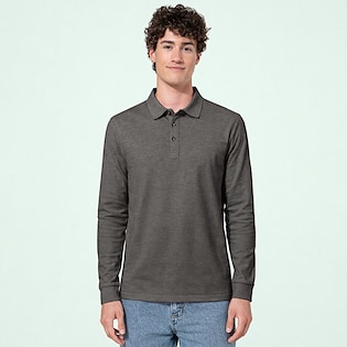 Kariban Will Men's Long-Sleeved Jersey Polo Shirt - heather grey