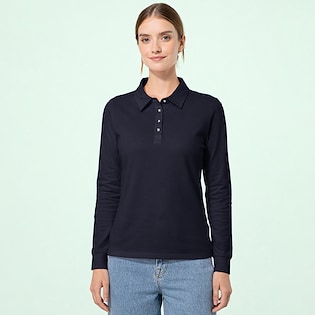 Kariban Mary Women's Long-Sleeved Jersey Polo Shirt - navy