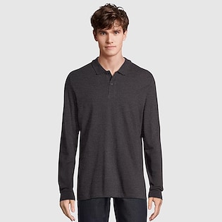 SOL´s Polo LSL Men - charcoal melange