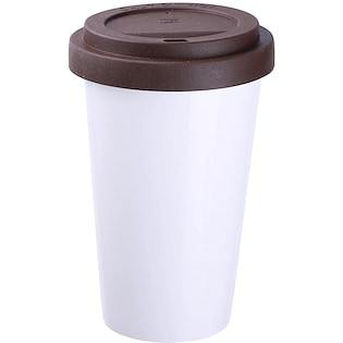 Take-away-Becher Roxton Classic, 30 cl - white/ brown