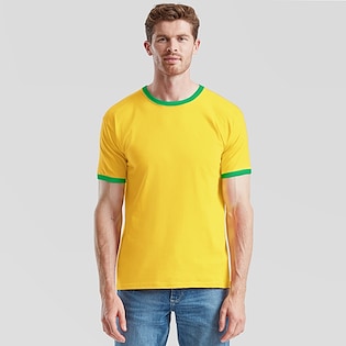 Fruit of the Loom Ringer - sunflower/ kelly green