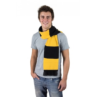 Schal Striped Stock - black/ gold