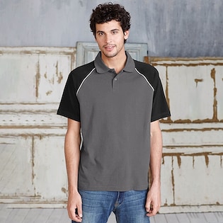 Kariban Polo Baseball - slate grey/ black