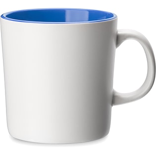 Steingutbecher Cava White - royal blue